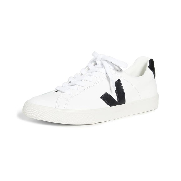 Veja Shoes - Veja Esplar Leather Sneakers in Extra White /  Black 8